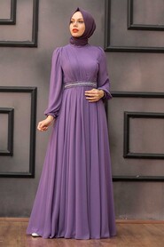  Elegant Lila Muslim Fashion Wedding Dress 22040LILA - 1