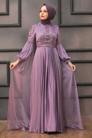  Elegant Lila Muslim Fashion Evening Dress 2212LILA - 2