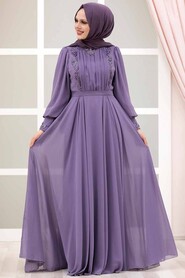  Luxury Lila Modest Islamic Clothing Prom Dress 25781LILA - 1