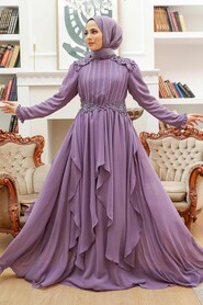 Neva Style - Stylish Lila Modest Prom Dress 25807LILA - Thumbnail
