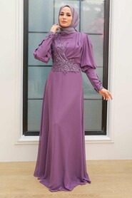  Lila Turkish Modest Dress 25817LILA - 1