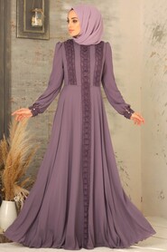Lila Hijab Evening Dress 2705LILA - 1