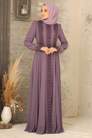 Lila Hijab Evening Dress 2705LILA - 2
