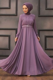 Lila Hijab Evening Dress 2754LILA - 1