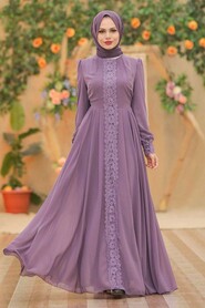  Luxorious Lila Islamic Clothing Engagement Dress 2760LILA - 1