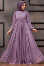 Lila Hijab Evening Dress 29210LILA - 1