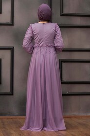 Lila Hijab Evening Dress 29210LILA - 3