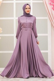  Luxorious Lila Islamic Wedding Gown 3038LILA - 2