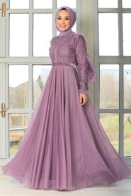 Lila Hijab Evening Dress 32670LILA - 1