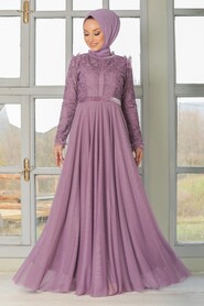 Lila Hijab Evening Dress 32670LILA - 2
