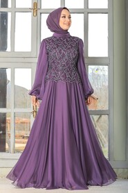 Lila Hijab Evening Dress 3322LILA - 1