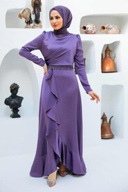 Modern Lila Muslim Evening Gown3381LILA - 3