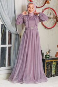Lila Hijab Evening Dress 34801LILA - 1