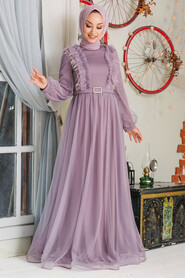 Lila Hijab Evening Dress 34801LILA - 2