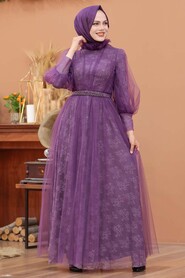  Stylish Lila Muslim Wedding Dress 40440KLILA - 1