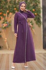 Lila Hijab Evening Dress 40581LILA - 1
