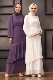 Lila Hijab Evening Dress 40602LILA - 2