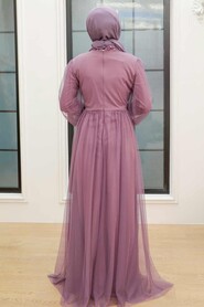  Plus Size Lila Islamic Clothing Engagement Dress 9170LILA - 2