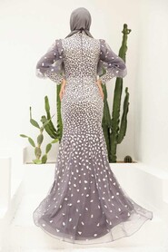  Elegant Lila Hijab Hijab Wedding Gown 952LILA - 2