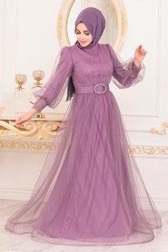 Lila Hijab Evening Dress 40881LILA - 2