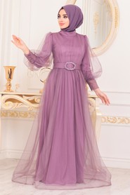 Lila Hijab Evening Dress 40881LILA - 1