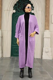 Lila Hijab Knitwear Cardigan 4182LILA - 3