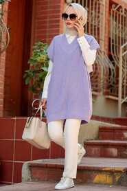 Lila Hijab Knitwear Sweater 7836LILA - 1
