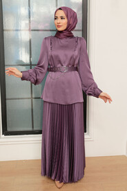 Lila Hijab Suit Dress 34621LILA - 2