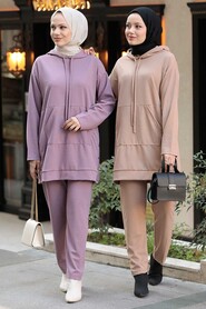 Lila Hijab Suit Dress 6902LILA - 3