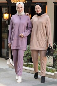 Lila Hijab Suit Dress 6902LILA - 4