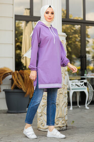 Lila Hijab Sweatshirt & Tunic 40231LILA - 1