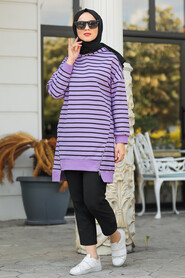 Lila Hijab Sweatshirt & Tunic 40501LILA - 1