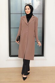 Mink Hijab Blazer Jacket 56950V - NEVA STYLE