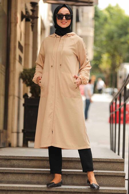 Mink Hijab Coat 12150V - NEVA STYLE