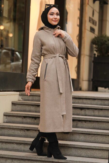 Mink Hijab Coat 5562V - NEVA STYLE