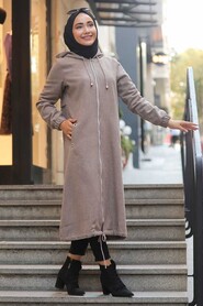 Mink Hijab Coat 5568V - 2