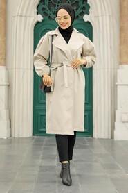 Mink Hijab Coat 5829V - 3