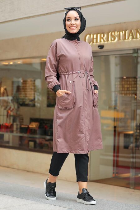 Mink Hijab Coat 8874V - NEVA STYLE