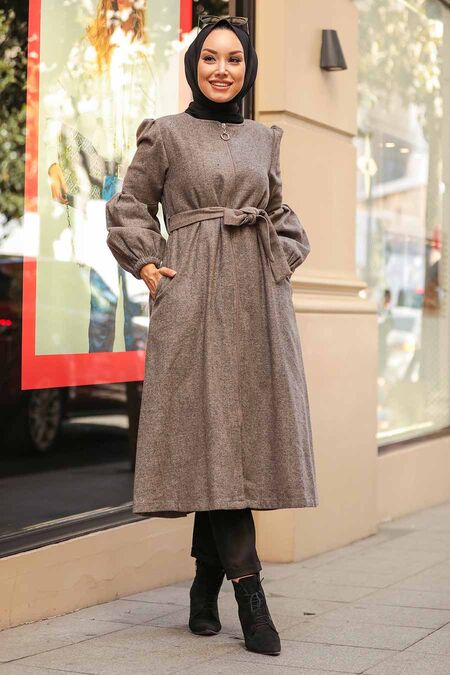 Mink Hijab Coat 90741V - NEVA STYLE