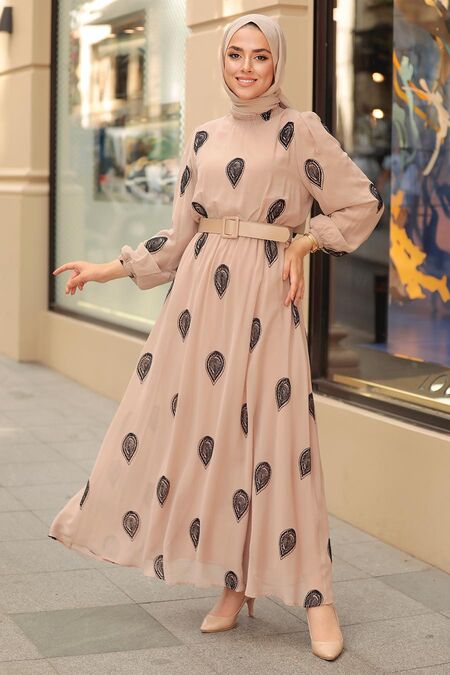 Mink Hijab Dress 10170V - NEVA STYLE