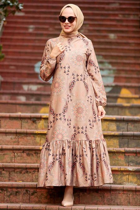 Mink Hijab Dress 11851V - NEVA STYLE