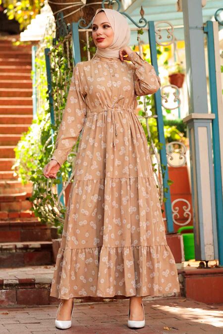 Mink Hijab Dress 22152V - NEVA STYLE