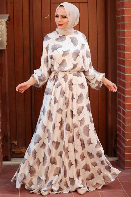 Mink Hijab Dress 22165V - NEVA STYLE