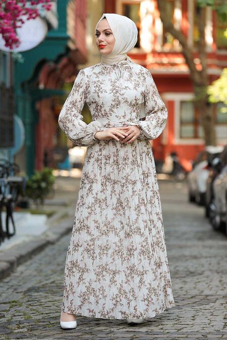 Mink Hijab Dress 27891V - NEVA STYLE