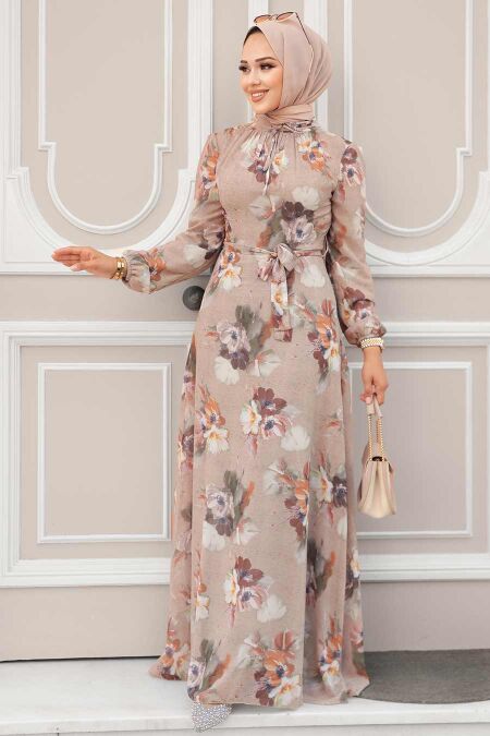 Mink Hijab Dress 27926V - NEVA STYLE