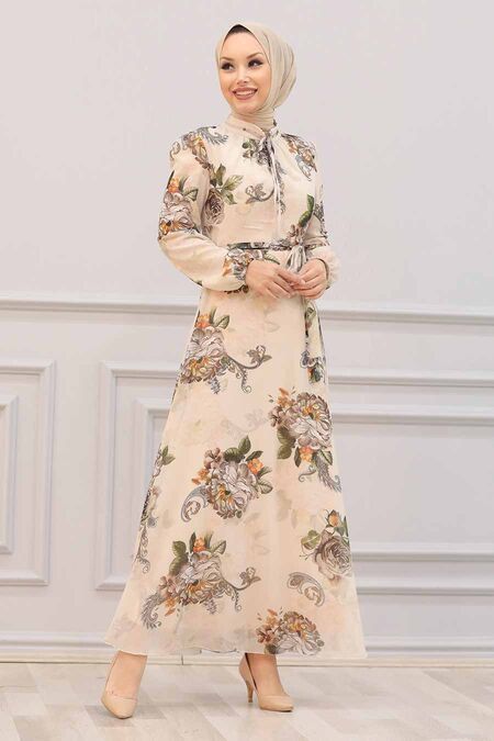 Mink Hijab Dress 28907V - NEVA STYLE