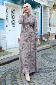 Mink Hijab Dress 2923V - 1