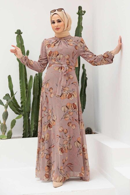 Mink Hijab Dress 29250V - NEVA STYLE