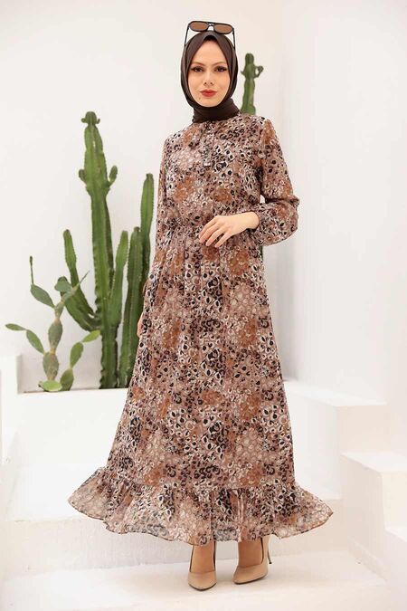 Mink Hijab Dress 2998V - NEVA STYLE