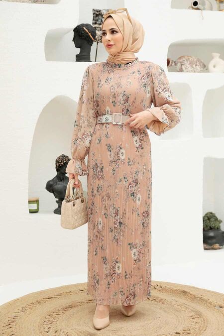 Mink Hijab Dress 33420V - NEVA STYLE